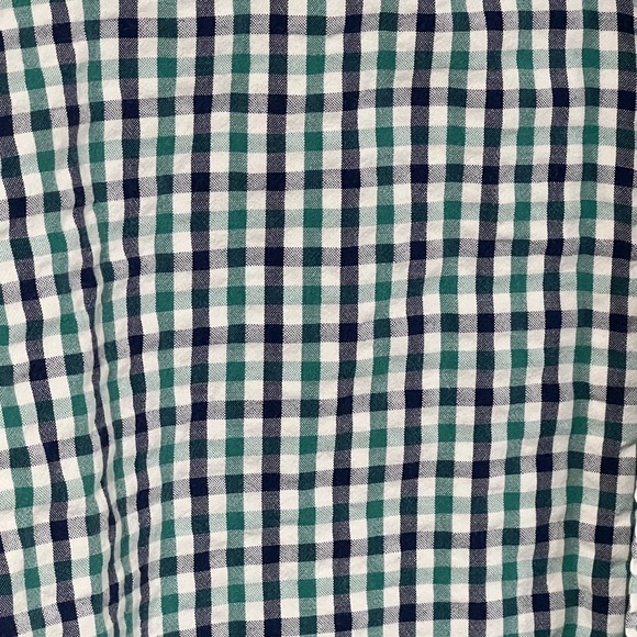 Men’s J. Crew Large Navy Gingham Soft Cotton Button Front Casual Summer Shirt - Picture 4 of 8